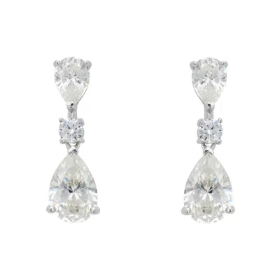 LATELITA WOMEN'S SILVER / WHITE CLOTILDE MOISSANITE DROP EARRINGS SILVER