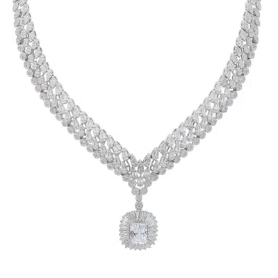 LATELITA WOMEN'S SILVER / WHITE COUNTESS STATEMENT MOISSANITE NECKLACE SILVER