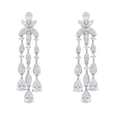 LATELITA WOMEN'S WHITE / SILVER DUCHESS MOISSANITE DROP EARRINGS SILVER