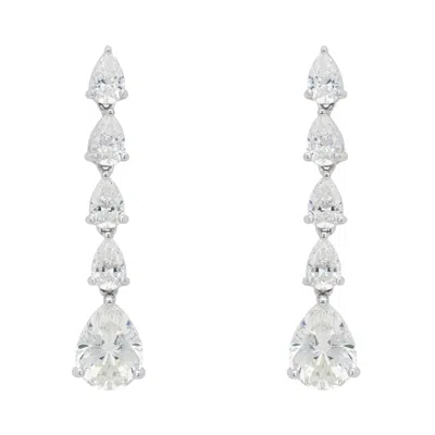 LATELITA WOMEN'S SILVER / WHITE JOLIE MOISSANITE DROP EARRINGS SILVER