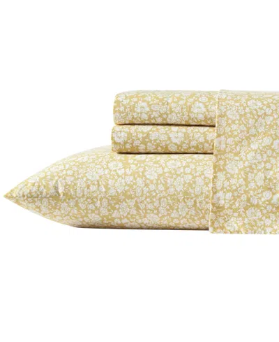 LAURA ASHLEY 200-THREAD COTTON 3 -PC. SHEET SET, TWIN XL