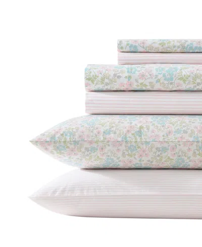 LAURA ASHLEY 200-THREAD COTTON 4 -PC. SHEET SET, KING