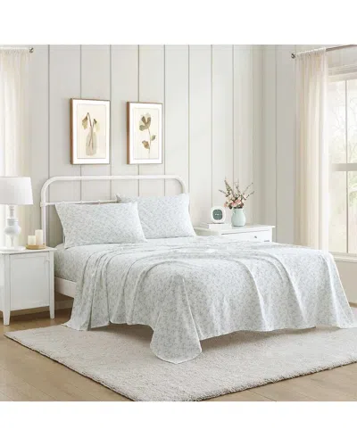 LAURA ASHLEY LAURA ASHLEY 300 THREAD COUNT FIONA COTTON SATEEN SHEET SET