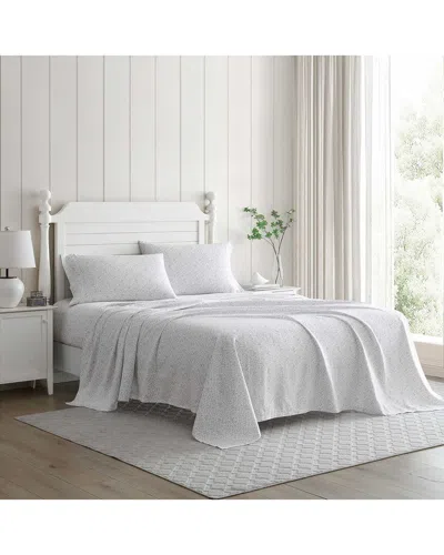 LAURA ASHLEY LAURA ASHLEY 300 THREAD COUNT TIERNEY COTTON SATEEN SHEET SET