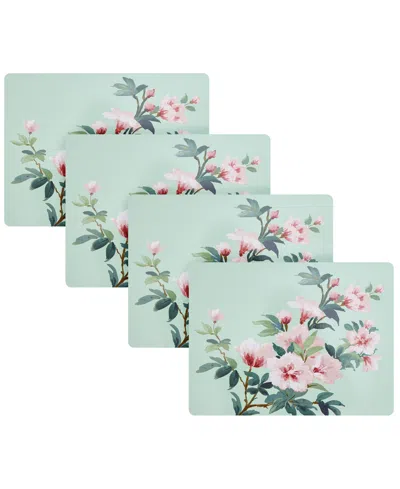 LAURA ASHLEY BLOSSOM BRANCH CORK PLACEMATS SET OF 4, 16" X 12"