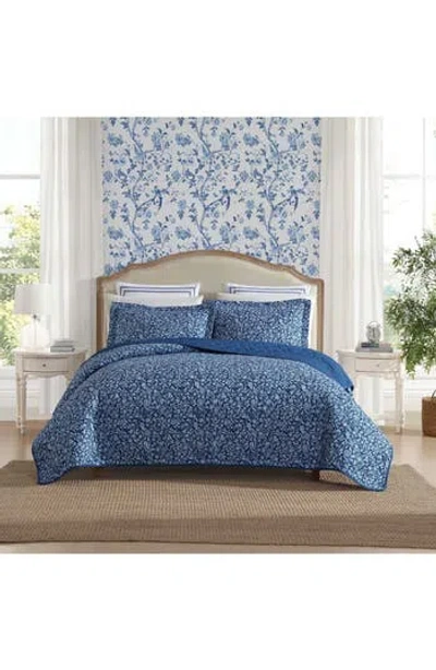 LAURA ASHLEY LAURA ASHLEY ELAINA 3-PIECE TWIN QUILT & SHAM SET