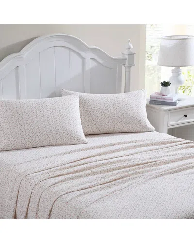 LAURA ASHLEY LAURA ASHLEY EVIE COTTON FLANNEL SHEET SET