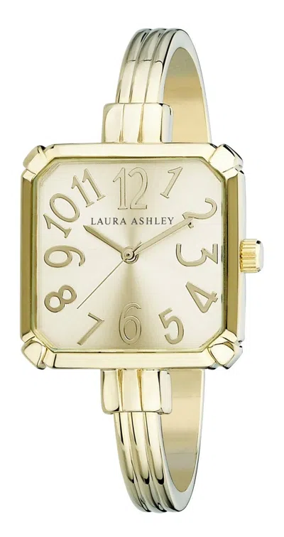 LAURA ASHLEY LAURA ASHLEY STAINLESS STEEL SKINNY BANGLE SQUARE WATCH (LA31024)
