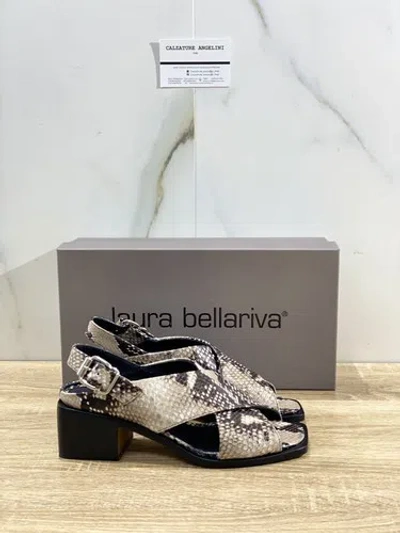 LAURA BELLARIVA LAURA BELLARIVA SANDALE FRAUEN PYTHON DUNKELBRAUN LUXURY MADE IN ITALY 37