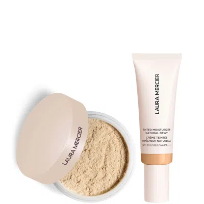 LAURA MERCIER MINI TRANSLUCENT LOOSE SETTING POWDER ULTRA BLUR AND TINTED MOISTURISER NATURAL DEWY SPF 30 DUO (VAR
