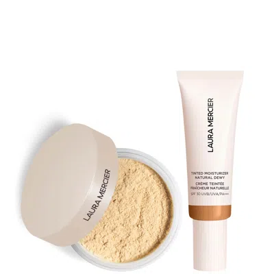 LAURA MERCIER MINI TRANSLUCENT LOOSE SETTING POWDER ULTRA BLUR AND TINTED MOISTURISER NATURAL DEWY SPF 30 DUO (VAR