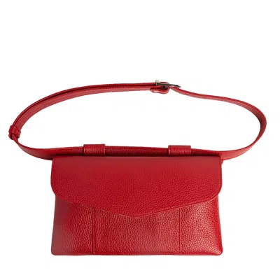 LAURA OLARU WOMEN'S ZELDA RED LEATHER BELT BAG