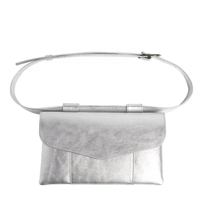 LAURA OLARU WOMEN'S ZELDA SILVER LEATHER BELT BAG
