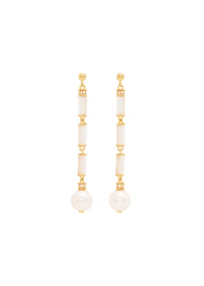 LAURA VANN LAURA VANN COLUMN LONGLINE 18KT GOLD VERMEIL DROP EARRINGS