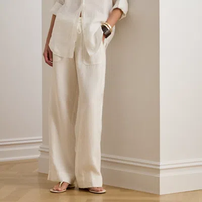 LAUREN PETITE RALPH LAUREN LINEN WIDE-LEG PANT