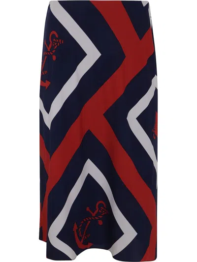 RALPH LAUREN ANCHOR-PRINT MIDI SKIRT