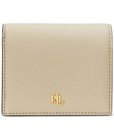 RALPH LAUREN CROSSHATCH LEATHER COMPACT WALLET