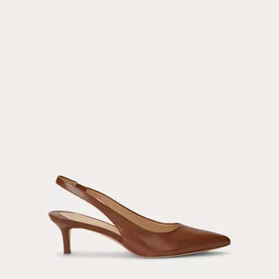 RALPH LAUREN RALPH LAUREN LOLAH BURNISHED LEATHER SLINGBACK PUMP