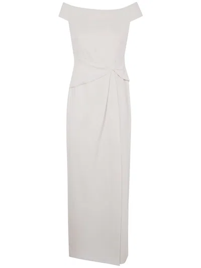 RALPH LAUREN OFF-SHOULDER CREPE GOWN