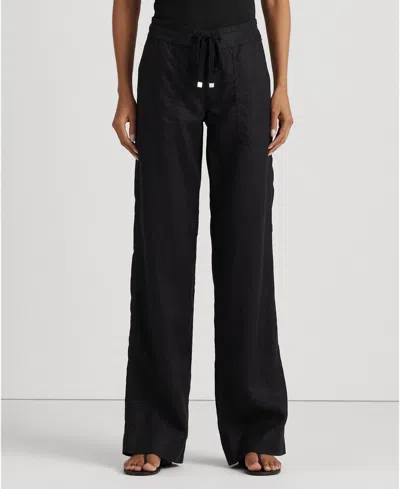 RALPH LAUREN WIDE-LEG 100% LINEN PANTS