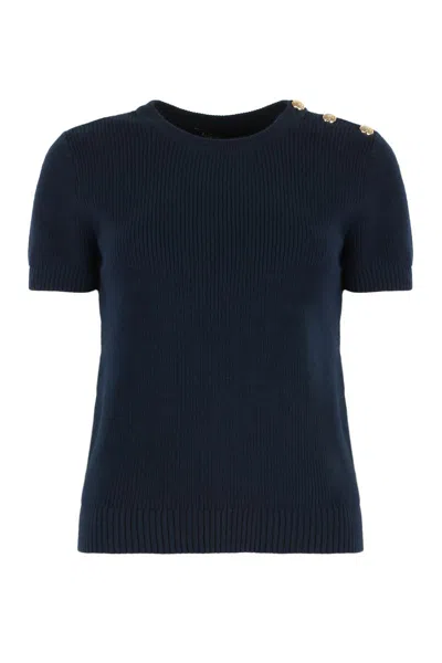 LAURÈN LAUREN SHORT SLEEVE SWEATER