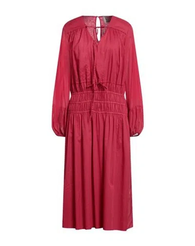 L'AUTRE CHOSE L' AUTRE CHOSE WOMAN MIDI DRESS GARNET SIZE 4 COTTON