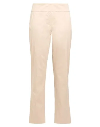 L'AUTRE CHOSE L' AUTRE CHOSE WOMAN PANTS BEIGE SIZE 8 COTTON, ELASTANE