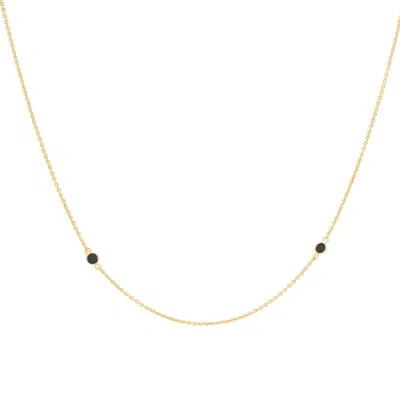 LAVANI JEWELS WOMEN'S BLACK / GOLD CAPRICORN GOLDPLATED BIRTHSTONE CHAIN