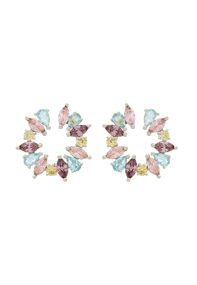 LAVANI JEWELS WOMEN'S BLUE / SILVER AMAL SILVER EARRINGS