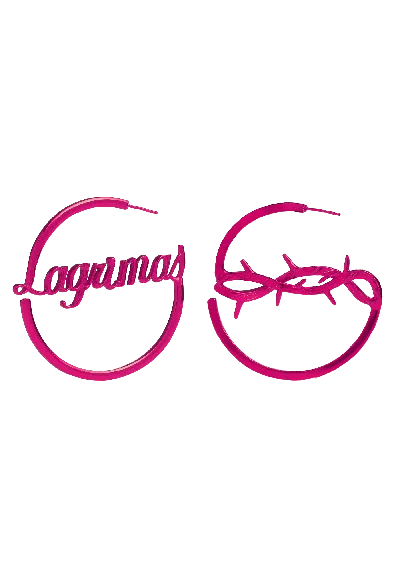LAVANI JEWELS WOMEN'S PINK LÁGRIMAS FUCHSIA HOOPS