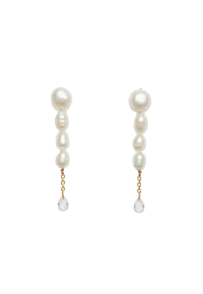 LAVANI JEWELS WOMEN'S WHITE BRISA MINI PEARLS EARRINGS