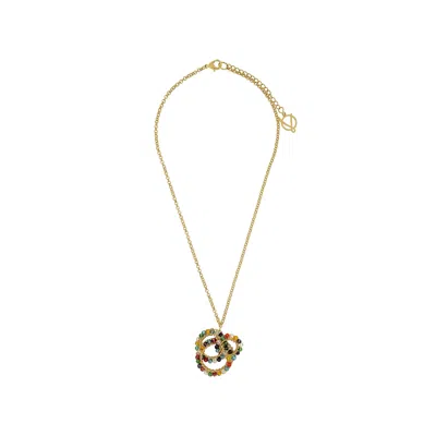 LAVISH BY TRICIA MILANEZE WOMEN'S MULTI & GOLD ELLIE MAXI HANDMADE CROCHET NECKLACE