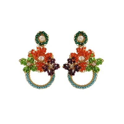 LAVISH BY TRICIA MILANEZE WOMEN'S MULTICOLOR MINI GARDEN HANDMADE EARRINGS