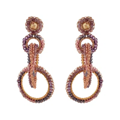 LAVISH BY TRICIA MILANEZE WOMEN'S PINK / ROSE GOLD BREEZE LAVENDER MIX GRACE HANDMADE EARRINGS