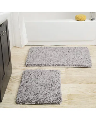 LAVISH HOME LAVISH HOME 2PC MEMORY FOAM SHAG BATH MAT