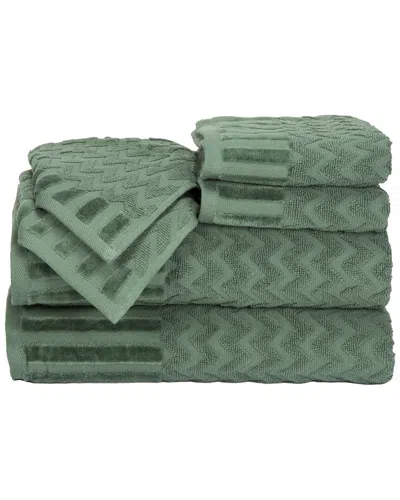 LAVISH HOME LAVISH HOME CHEVRON EGYPTIAN COTTON 6PC TOWEL SET