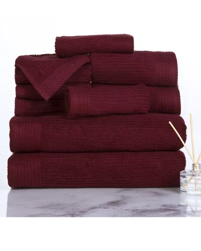 LAVISH HOME LAVISH HOME RIBBED COTTON 10PC WASHCLOTH TOWEL SET