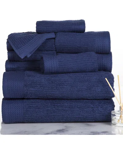 LAVISH HOME LAVISH HOME RIBBED COTTON 10PC WASHCLOTH TOWEL SET