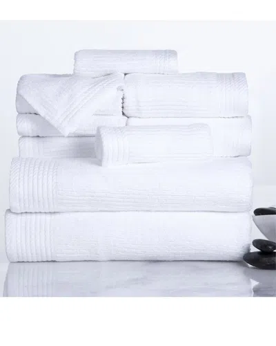 LAVISH HOME LAVISH HOME RIBBED COTTON 10PC WASHCLOTH TOWEL SET