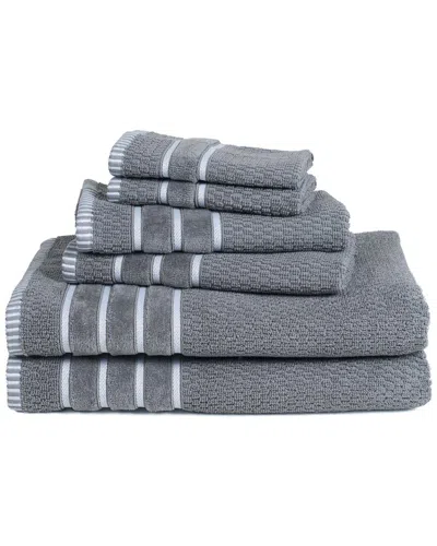 LAVISH HOME LAVISH HOME RICE WEAVE 6PC COTTON TOWEL SET