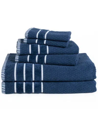 LAVISH HOME LAVISH HOME RICE WEAVE 6PC COTTON TOWEL SET