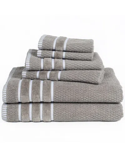 LAVISH HOME LAVISH HOME RICE WEAVE 6PC COTTON TOWEL SET
