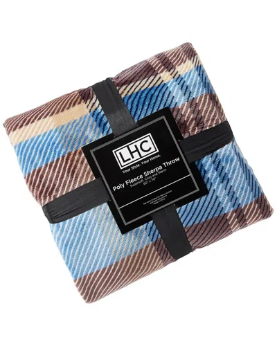 LAVISH HOME LAVISH HOME SHERPA PLAID THROW BLANKET