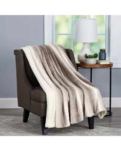 LAVISH HOME LAVISH HOME XL LONG SHERPA FAUX RABBIT FUR THROW BLANKET
