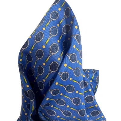 LAZYJACK PRESS MEN'S PINK / BLUE AT YOUR SERVICE POCKET SQUARE