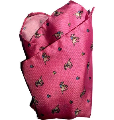 LAZYJACK PRESS MEN'S PINK RIDING DERBY POCKET SQUARE