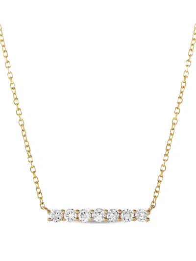 LB EXCLUSIVE 14K YELLOW GOLD BAR DIAMOND NECKLACE