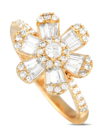 LB EXCLUSIVE 14K YELLOW GOLD FLOWER DIAMOND RING