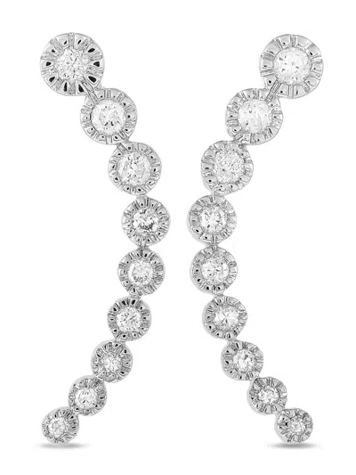 LB EXCLUSIVE 14KT WHITE GOLD CLIMBER DIAMOND EARRINGS