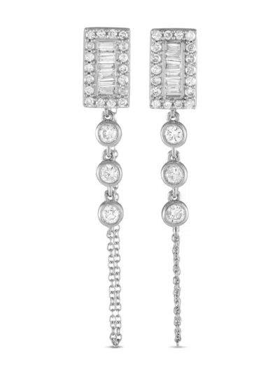 LB EXCLUSIVE 14KT WHITE GOLD DIAMOND DROP EARRINGS